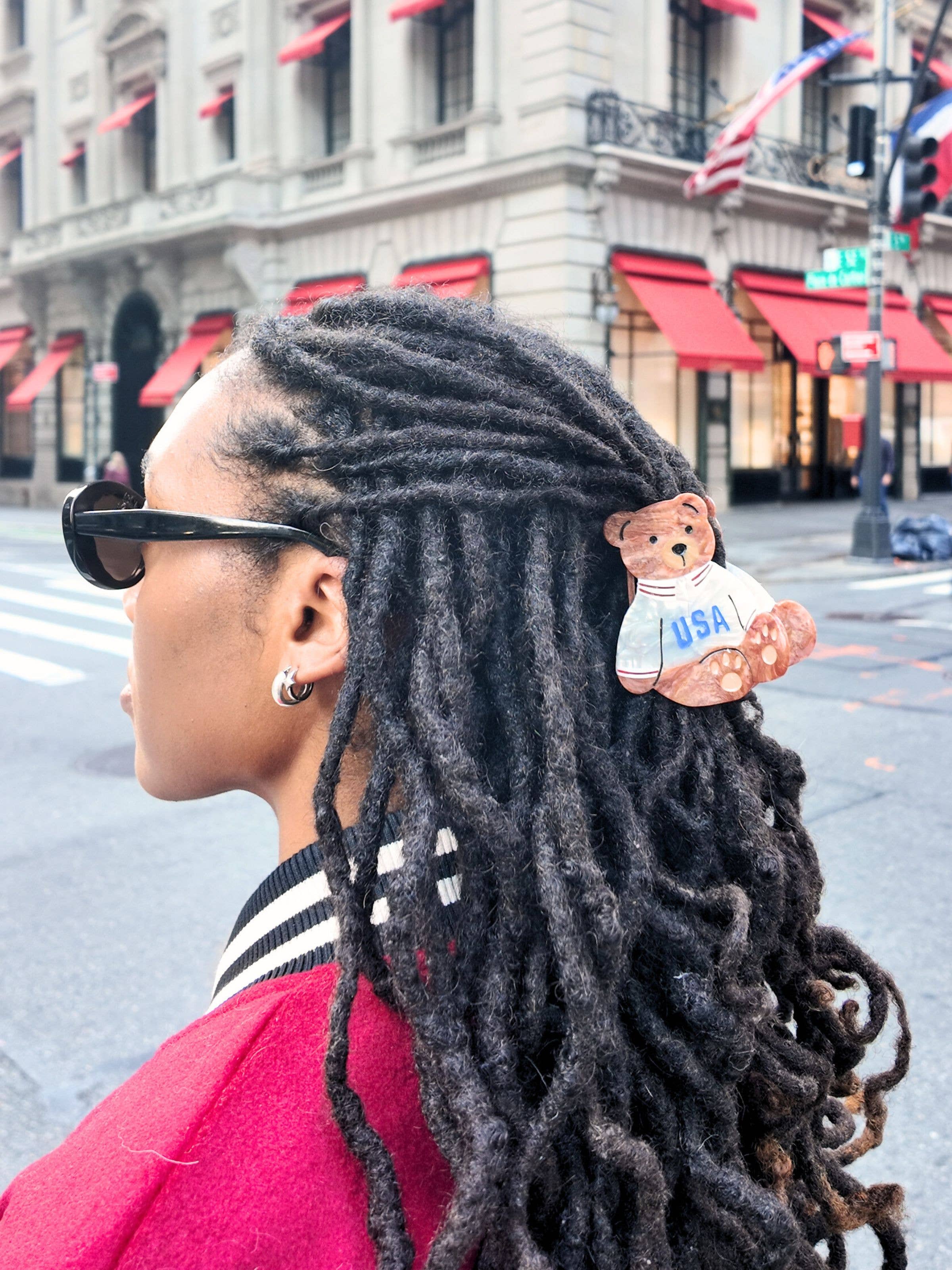 Solar Eclipse - Hand-painted USA Teddy Claw Hair Clip | Eco